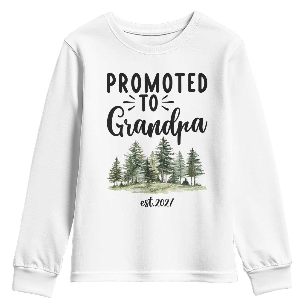 Promoted To Grandpa Est 2027 Youth Sweatshirt Proud New Grandfather Gift