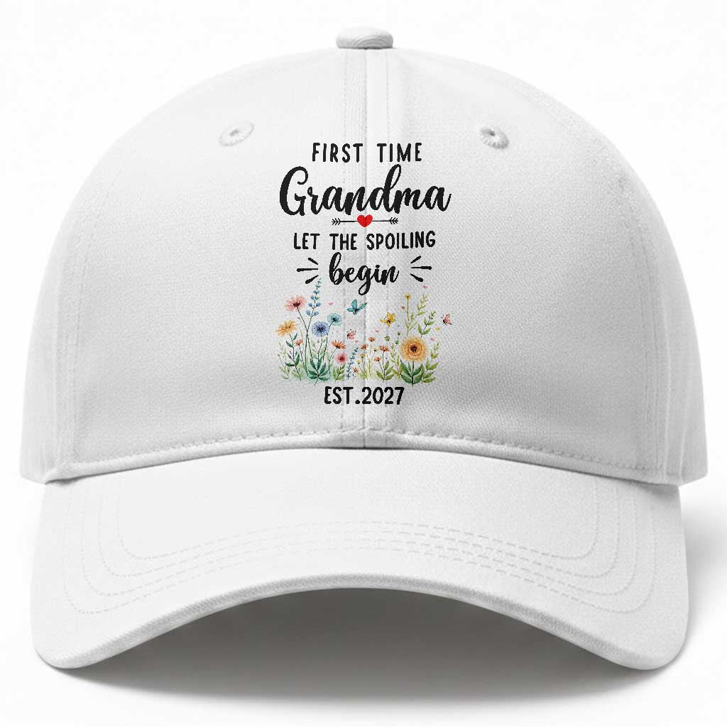First Time Grandma Baseball Cap Let The Spoiling Begin Est 2027 Baby Announcement
