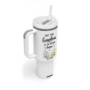 First Time Grandma Tumbler With Handle Let The Spoiling Begin Est 2027 Baby Announcement