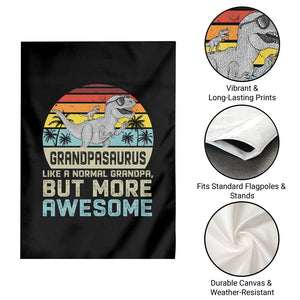 Vintage Grandpasaurus Garden Flag Like A Normal Grandpa But More Awesome