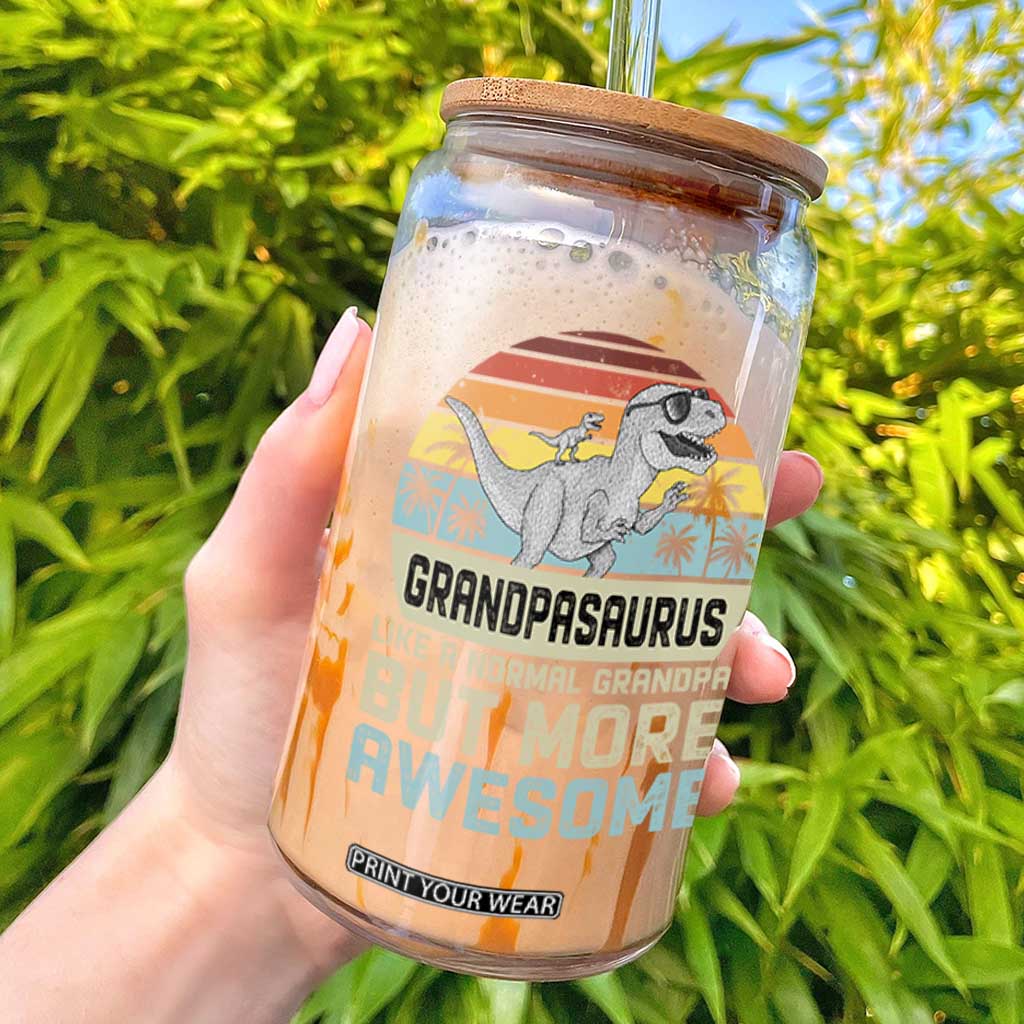 Vintage Grandpasaurus Glass Can Like A Normal Grandpa But More Awesome