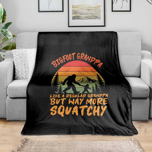 Funny Bigfoot Grandpa Throw Blanket Like A Regular Grandpa But Way More Squatchy