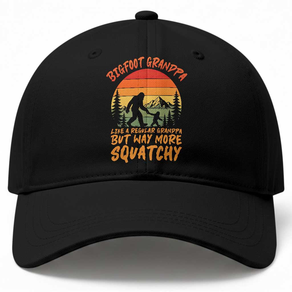 Funny Bigfoot Grandpa Baseball Cap Like A Regular Grandpa But Way More Squatchy