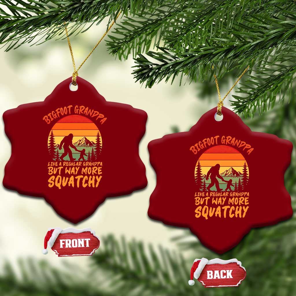 Funny Bigfoot Grandpa Ceramic Ornament Like A Regular Grandpa But Way More Squatchy