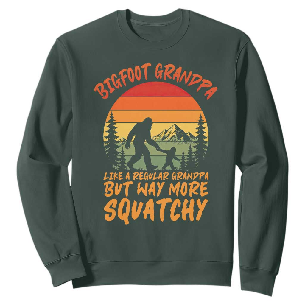 Funny Bigfoot Grandpa Sweatshirt Like A Regular Grandpa But Way More Squatchy