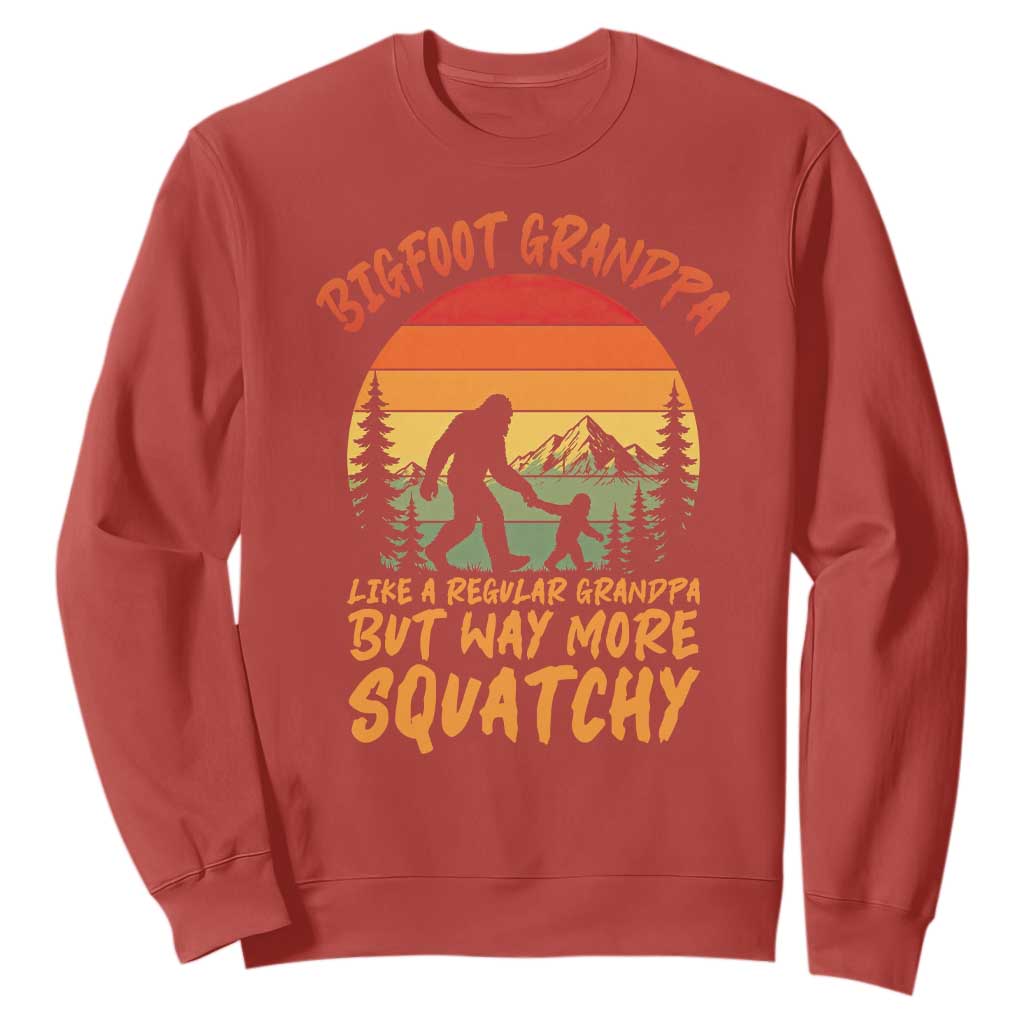 Funny Bigfoot Grandpa Sweatshirt Like A Regular Grandpa But Way More Squatchy