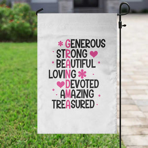 Funny Grandma Garden Flag Generous Strong Beautiful Loving Devoted