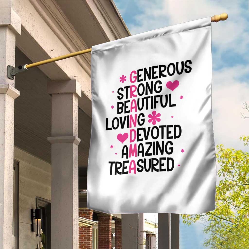 Funny Grandma Garden Flag Generous Strong Beautiful Loving Devoted