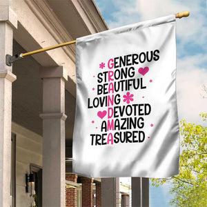 Funny Grandma Garden Flag Generous Strong Beautiful Loving Devoted