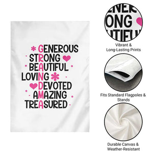 Funny Grandma Garden Flag Generous Strong Beautiful Loving Devoted