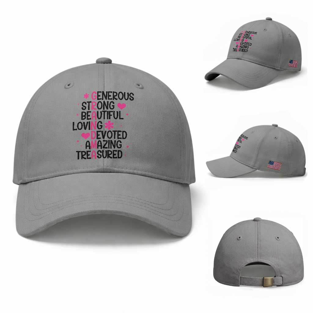 Funny Grandma Baseball Cap Generous Strong Beautiful Loving Devoted