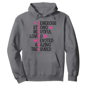 Funny Grandma Hoodie Generous Strong Beautiful Loving Devoted