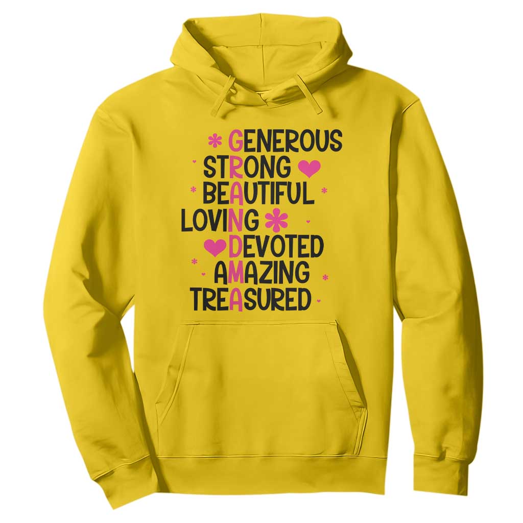 Funny Grandma Hoodie Generous Strong Beautiful Loving Devoted