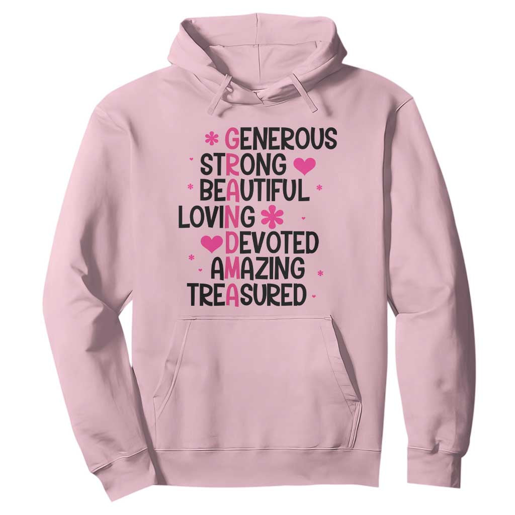Funny Grandma Hoodie Generous Strong Beautiful Loving Devoted