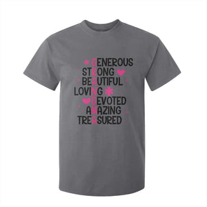 Funny Grandma T Shirt For Kid Generous Strong Beautiful Loving Devoted