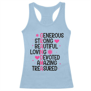 Funny Grandma Racerback Tank Top Generous Strong Beautiful Loving Devoted