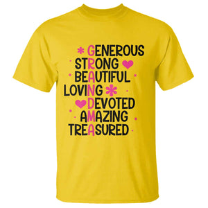 Funny Grandma T Shirt Generous Strong Beautiful Loving Devoted