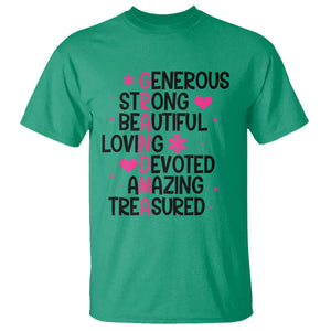 Funny Grandma T Shirt Generous Strong Beautiful Loving Devoted