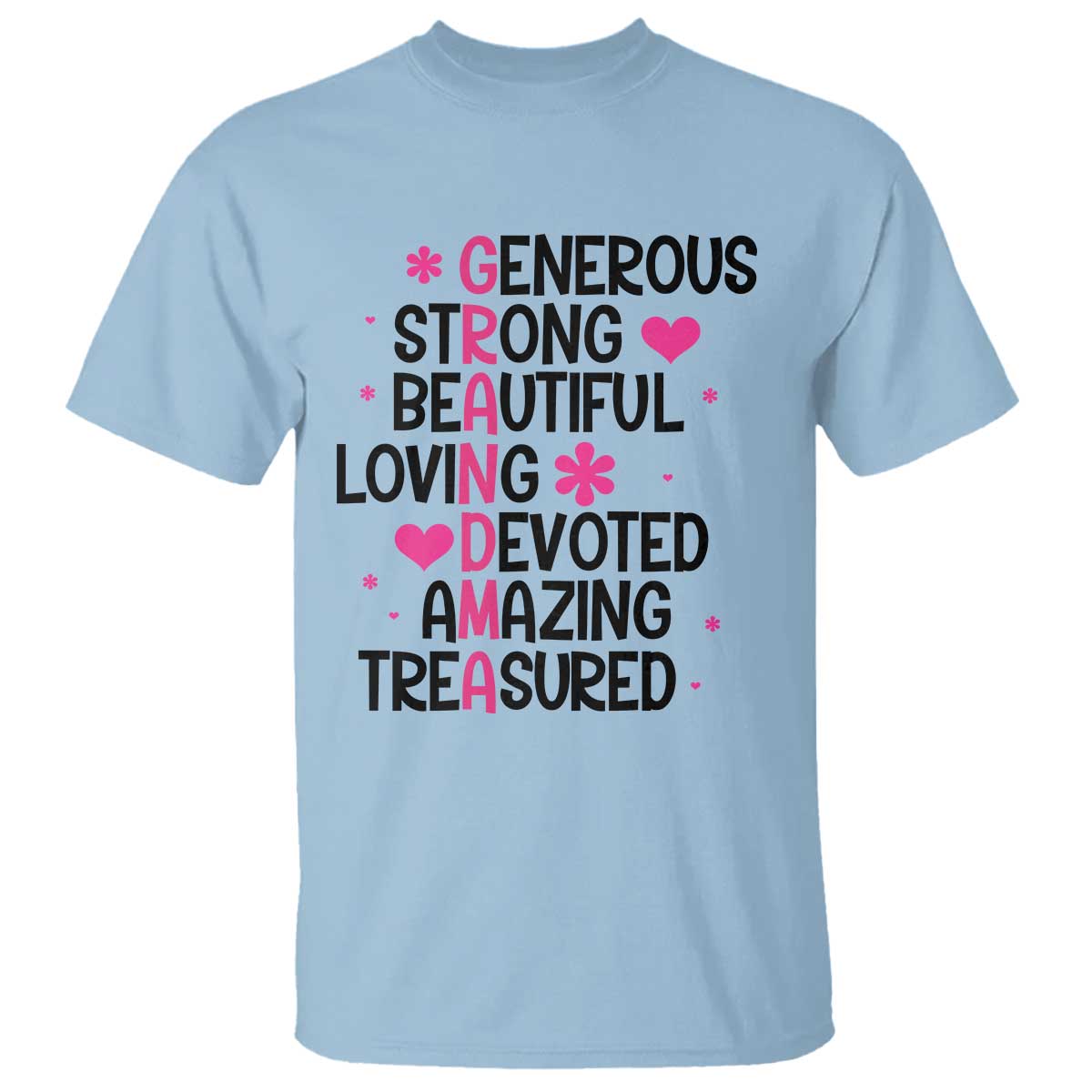 Funny Grandma T Shirt Generous Strong Beautiful Loving Devoted