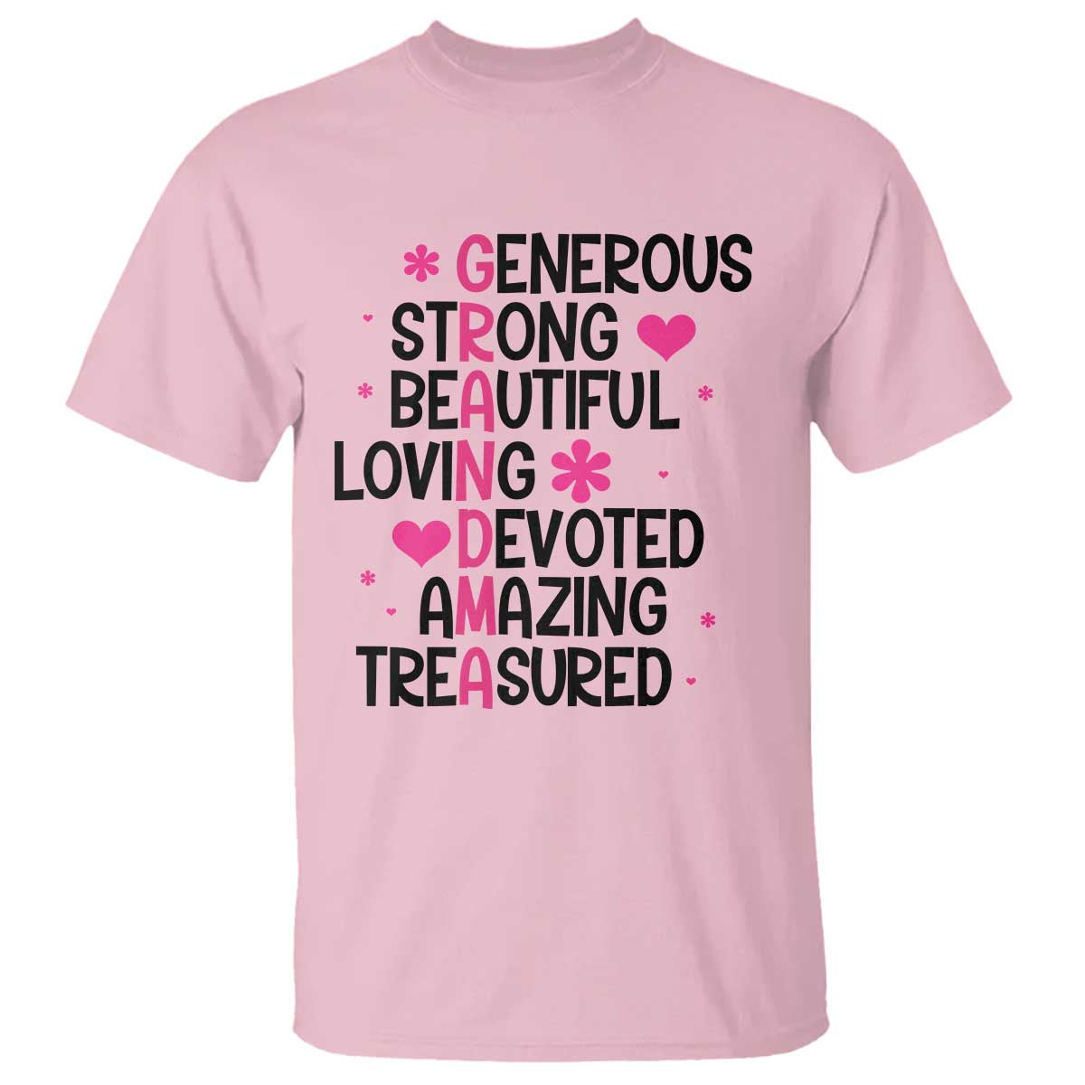 Funny Grandma T Shirt Generous Strong Beautiful Loving Devoted