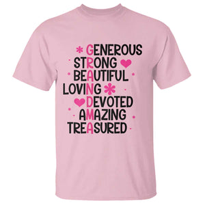 Funny Grandma T Shirt Generous Strong Beautiful Loving Devoted