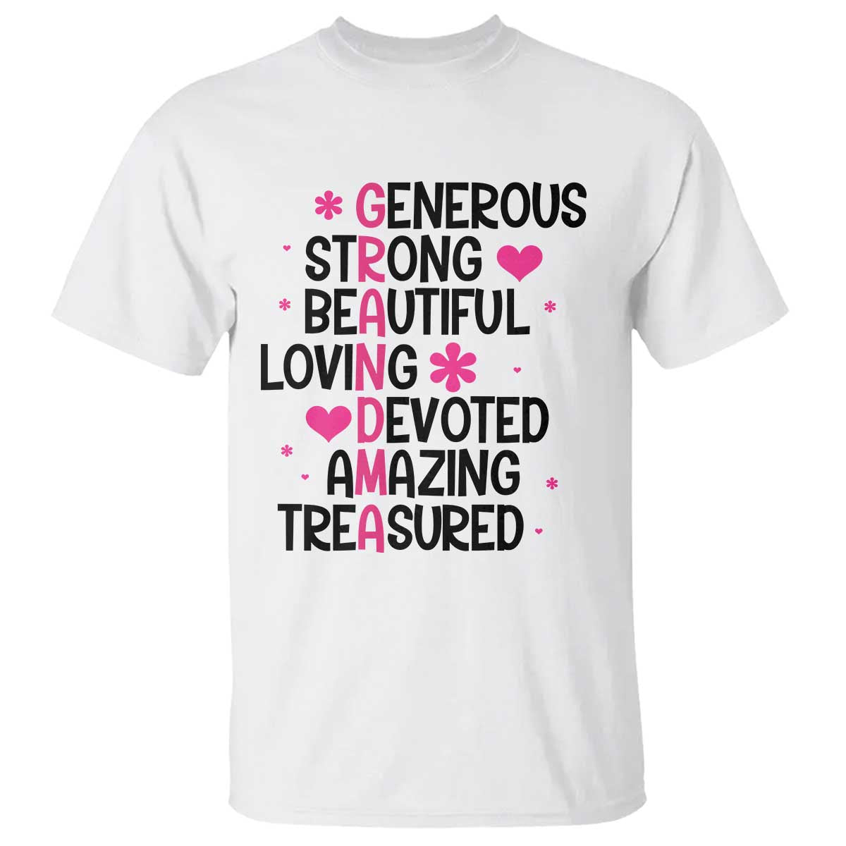 Funny Grandma T Shirt Generous Strong Beautiful Loving Devoted