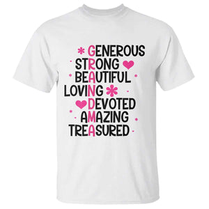 Funny Grandma T Shirt Generous Strong Beautiful Loving Devoted