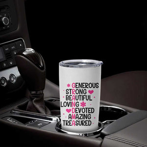 Funny Grandma Tumbler Cup Generous Strong Beautiful Loving Devoted