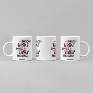 Funny Grandma Coffee Mug Generous Strong Beautiful Loving Devoted