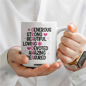 Funny Grandma Coffee Mug Generous Strong Beautiful Loving Devoted
