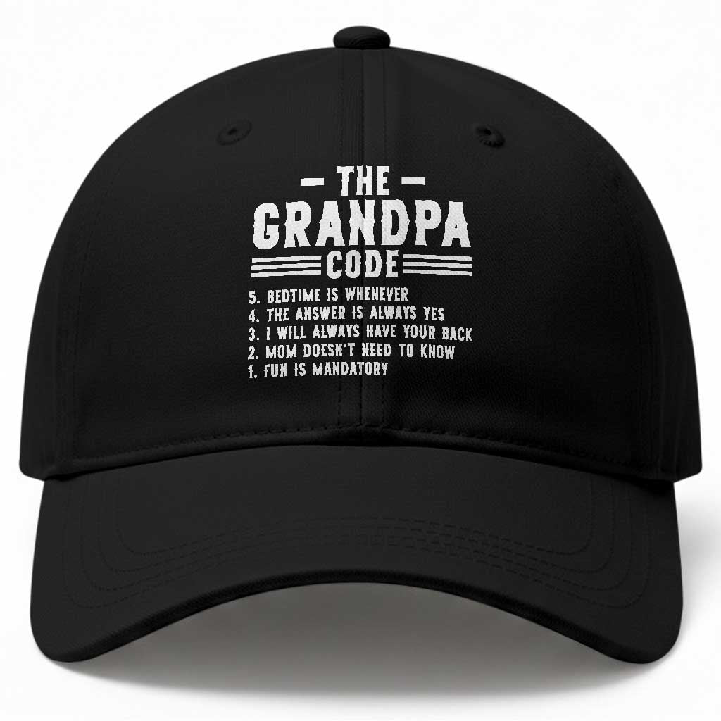 The Grandpa Code Baseball Cap Funny Grandfather Life Humorous Rules