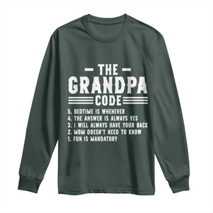 The Grandpa Code Long Sleeve Shirt Funny Grandfather Life Humorous Rules