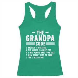 The Grandpa Code Racerback Tank Top Funny Grandfather Life Humorous Rules