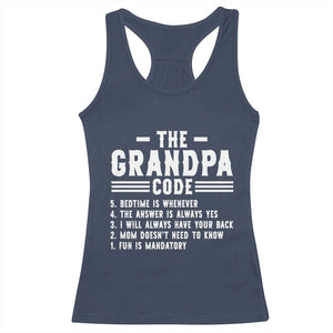 The Grandpa Code Racerback Tank Top Funny Grandfather Life Humorous Rules