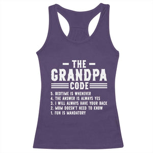 The Grandpa Code Racerback Tank Top Funny Grandfather Life Humorous Rules
