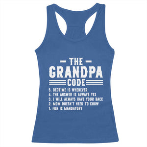 The Grandpa Code Racerback Tank Top Funny Grandfather Life Humorous Rules