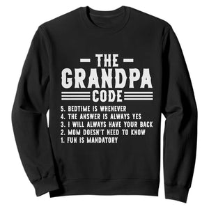 The Grandpa Code Sweatshirt Funny Grandfather Life Humorous Rules