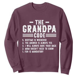 The Grandpa Code Sweatshirt Funny Grandfather Life Humorous Rules