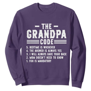 The Grandpa Code Sweatshirt Funny Grandfather Life Humorous Rules