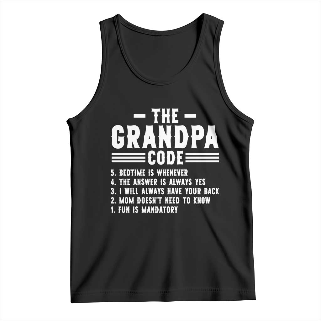 The Grandpa Code Tank Top Funny Grandfather Life Humorous Rules
