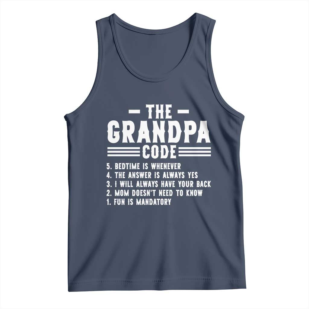 The Grandpa Code Tank Top Funny Grandfather Life Humorous Rules