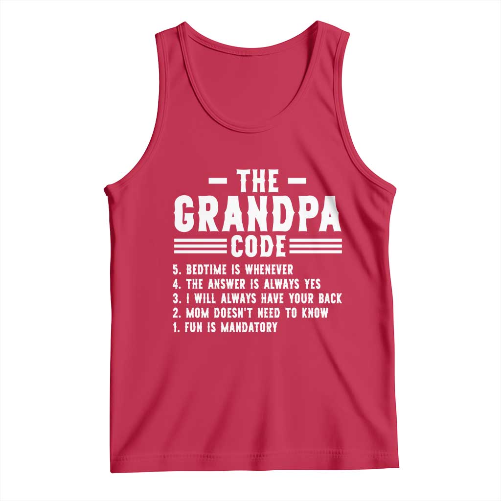 The Grandpa Code Tank Top Funny Grandfather Life Humorous Rules