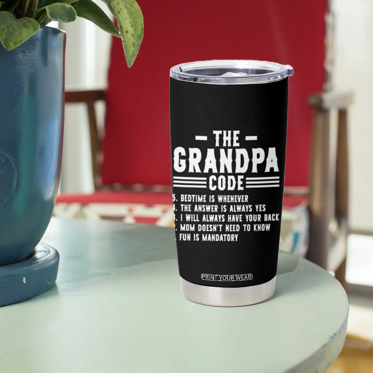 The Grandpa Code Tumbler Cup Funny Grandfather Life Humorous Rules