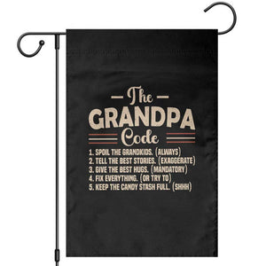 The Grandpa Code Garden Flag Funny Granddad Rules Saying