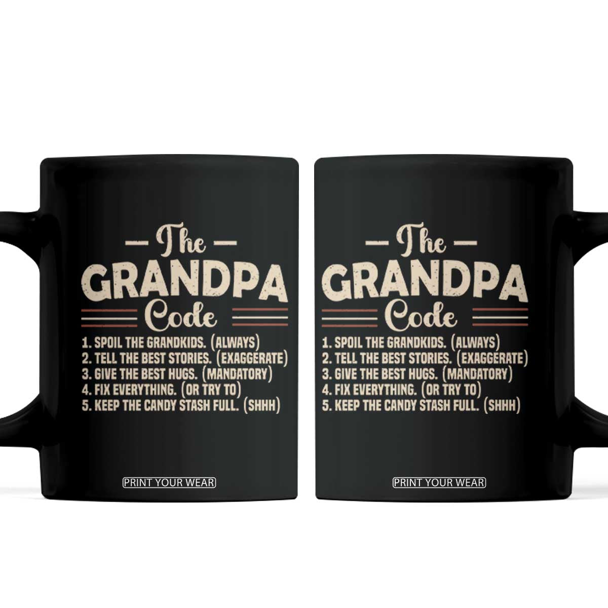 The Grandpa Code Coffee Mug Funny Granddad Rules Saying