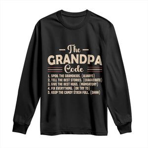 The Grandpa Code Long Sleeve Shirt Funny Granddad Rules Saying