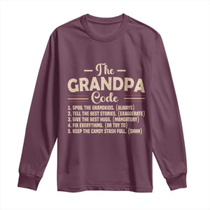 The Grandpa Code Long Sleeve Shirt Funny Granddad Rules Saying