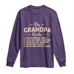 The Grandpa Code Long Sleeve Shirt Funny Granddad Rules Saying
