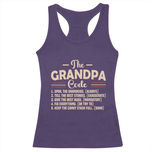 The Grandpa Code Racerback Tank Top Funny Granddad Rules Saying