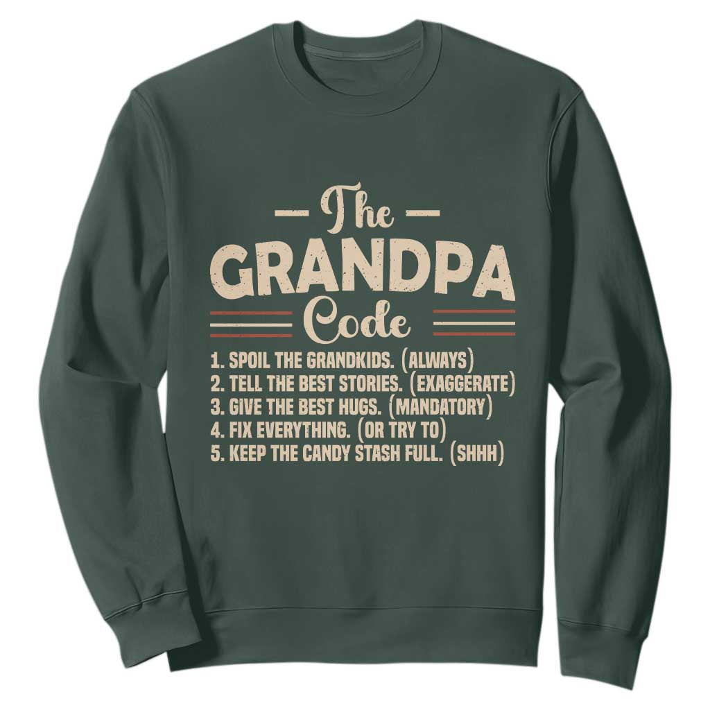 The Grandpa Code Sweatshirt Funny Granddad Rules Saying